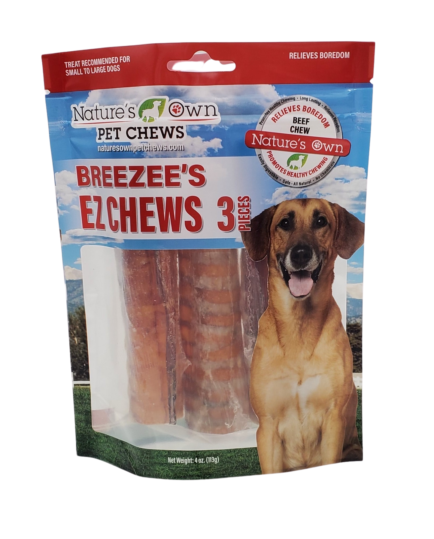 Nature's Own Breezee's E-Z Chew Trachea, 3-count, 6"