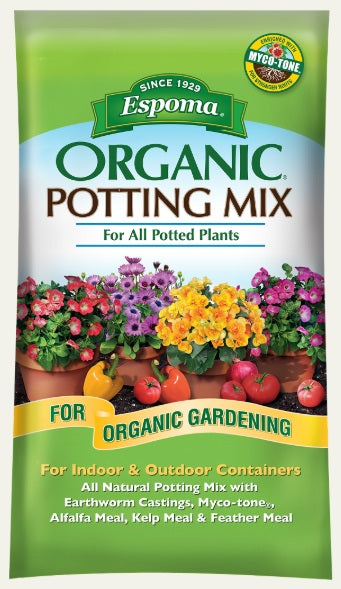 Espoma Potting Mix For Potted Plants, 1 Cubic Foot, 25 lbs.