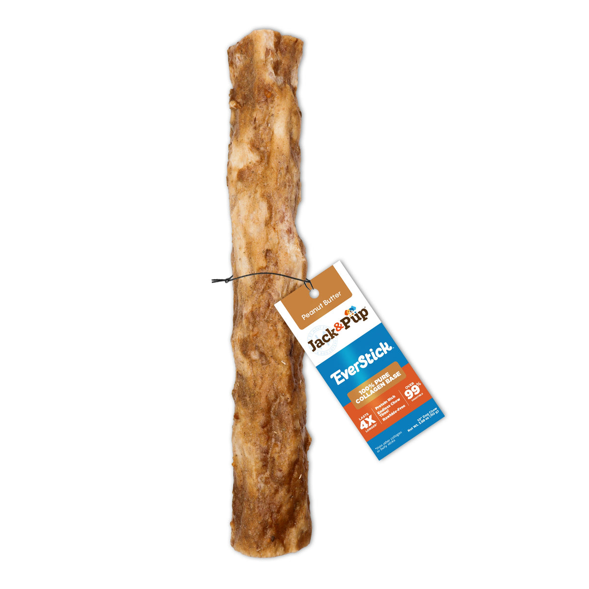 Jack & Pup EverStick 100% Collagen Base Stick, Peanut Butter, 10"