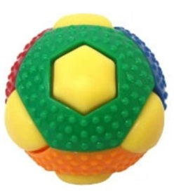 Multipet Ruff Enuff Theo Ball W/8 Squeak Buttons, 3", Colors vary, 1 ball