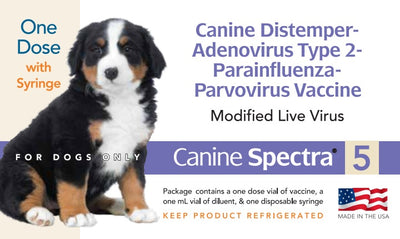 Canine Spectra 5 Dog Vaccine W/Syringe, 1 dose