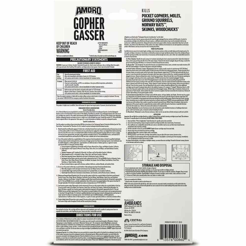 Amdro® Gopher Gasser 1 pack of 6 each Gassers