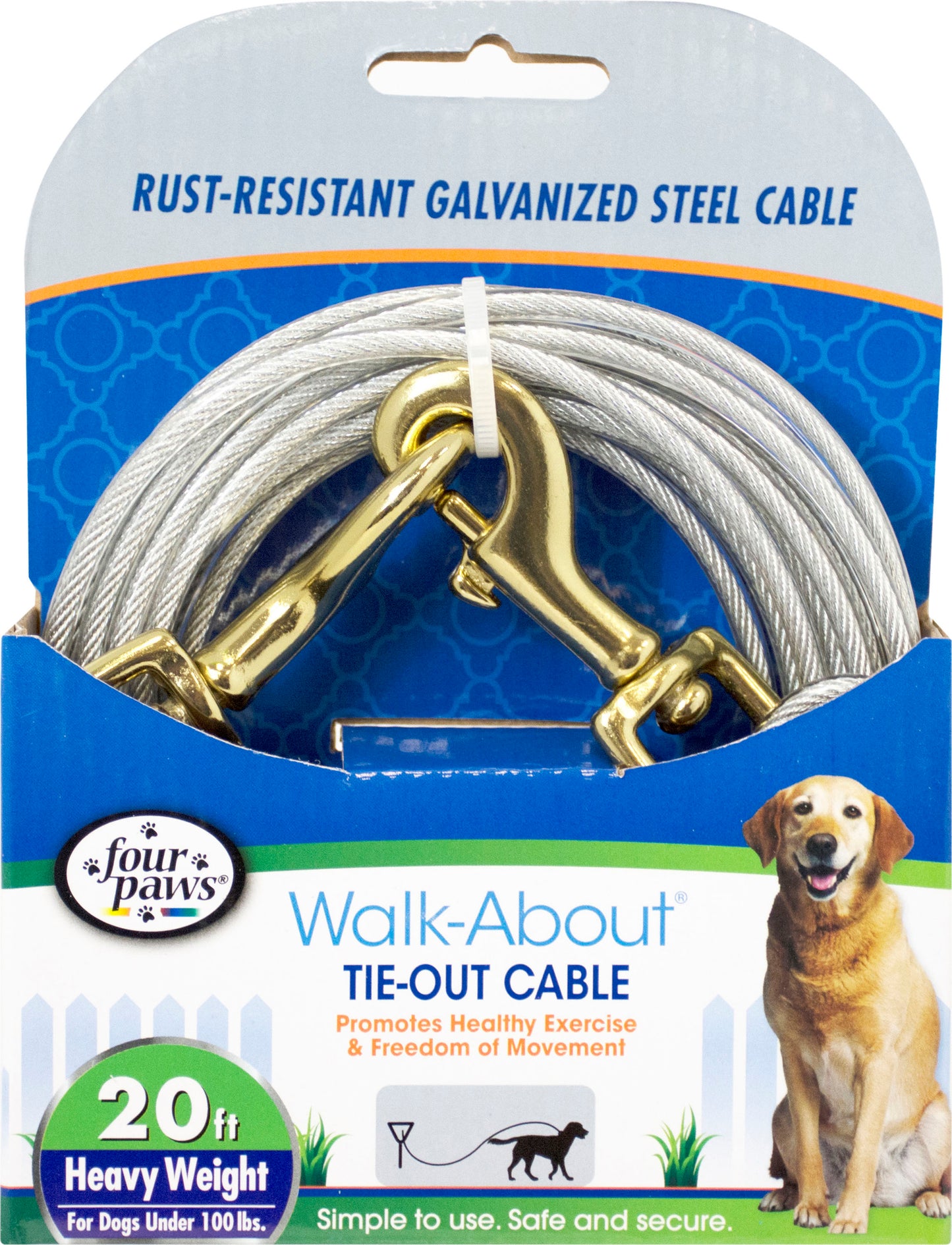 Four Paws Walk-About Tie-Out Cable Heavy Weight