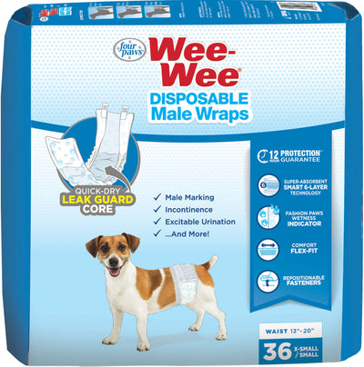 Wee-Wee Disposable Male Dog Wraps