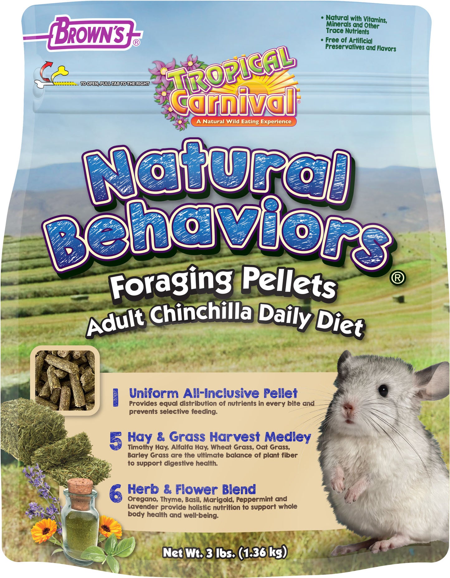Tropical Carnival Foraging Pellets Chinchilla Food