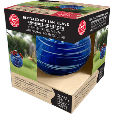 Recycled Artisan Glass Hummingbird Feeder