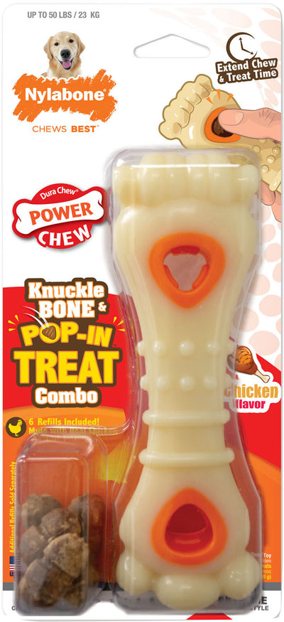 Nylabone Power Chew Knuckle Bone & Pop-In Treat