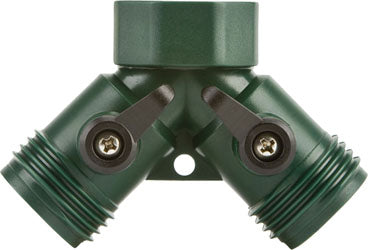 Plastic 2 Hose Connector W/Shut Off