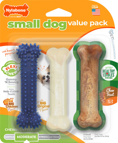 Nylabone Moderate Chew Small Dog Variety Pack