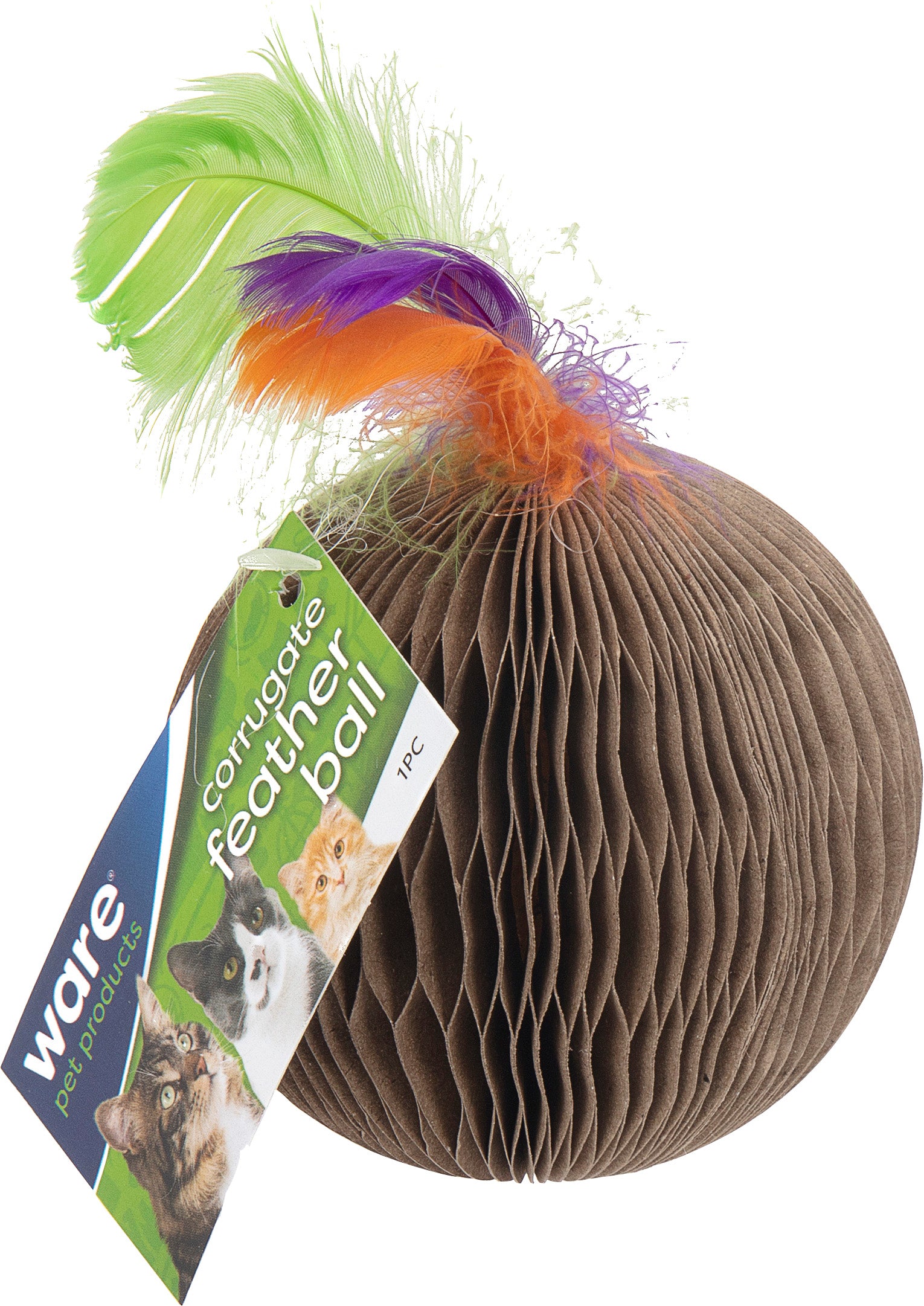 Corrugated Feather Ball Cat Toy