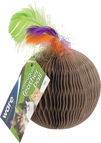 Corrugated Feather Ball Cat Toy