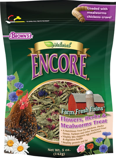Encore Natural Flowers Herbs Mealworms Treat