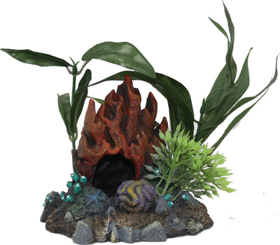 Exotic Environments Fire Coral Cave W/Plants