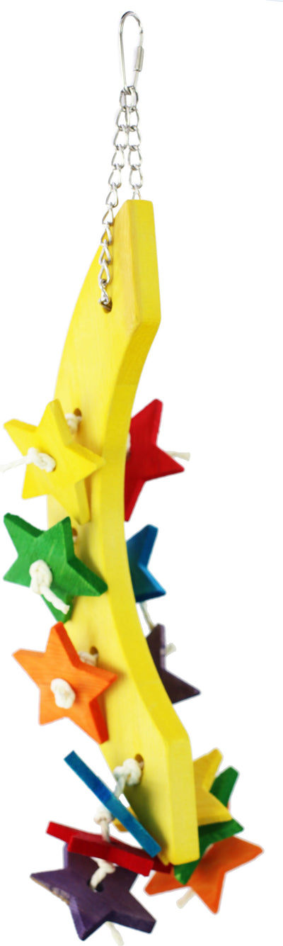 Happy Beaks Wood Moon & Stars Bird Toy