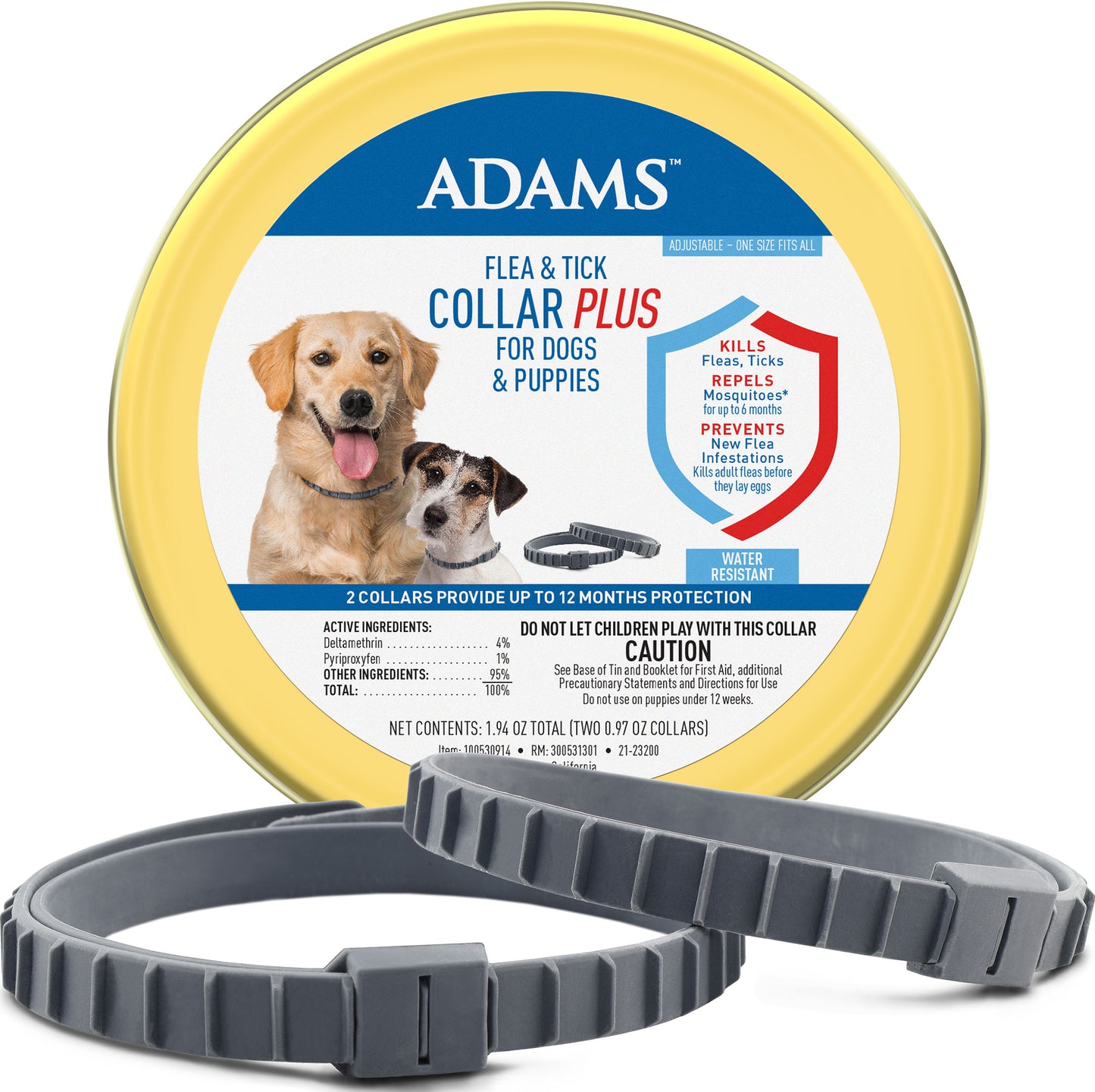 Adams Flea & Tick Collar Plus For Dogs & Puppies