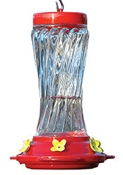 Swirl Glass Hummingbird Feeder
