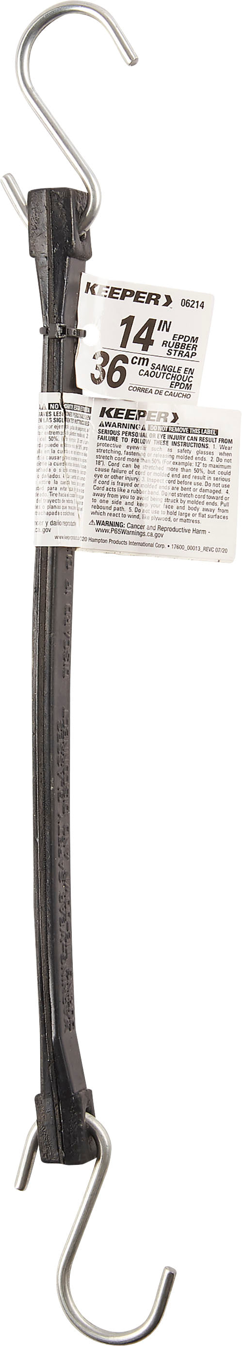 Keeper Epdm Rubber Strap  W/S Hooks