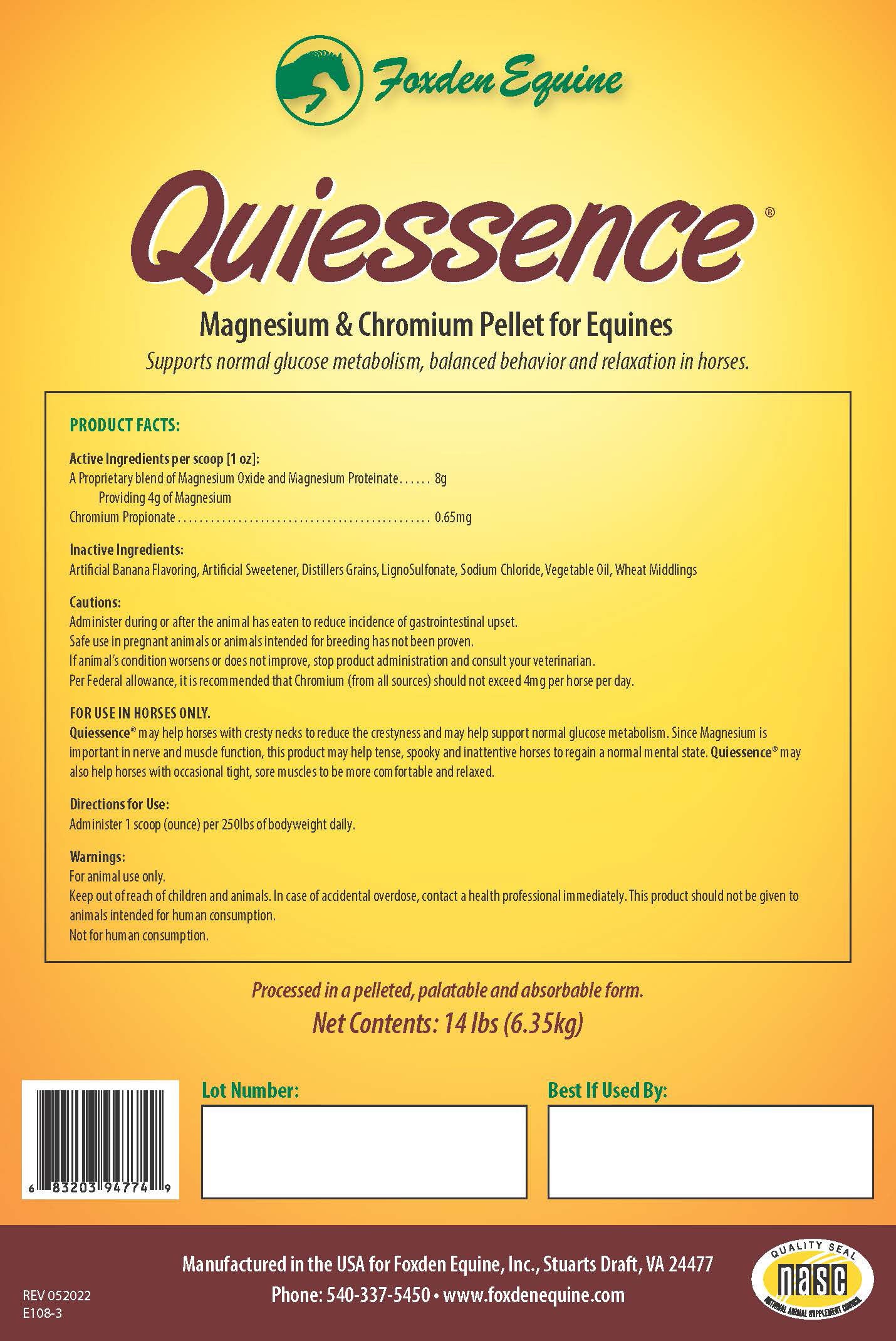 Quiessence Magnesium & Chromium Pellets