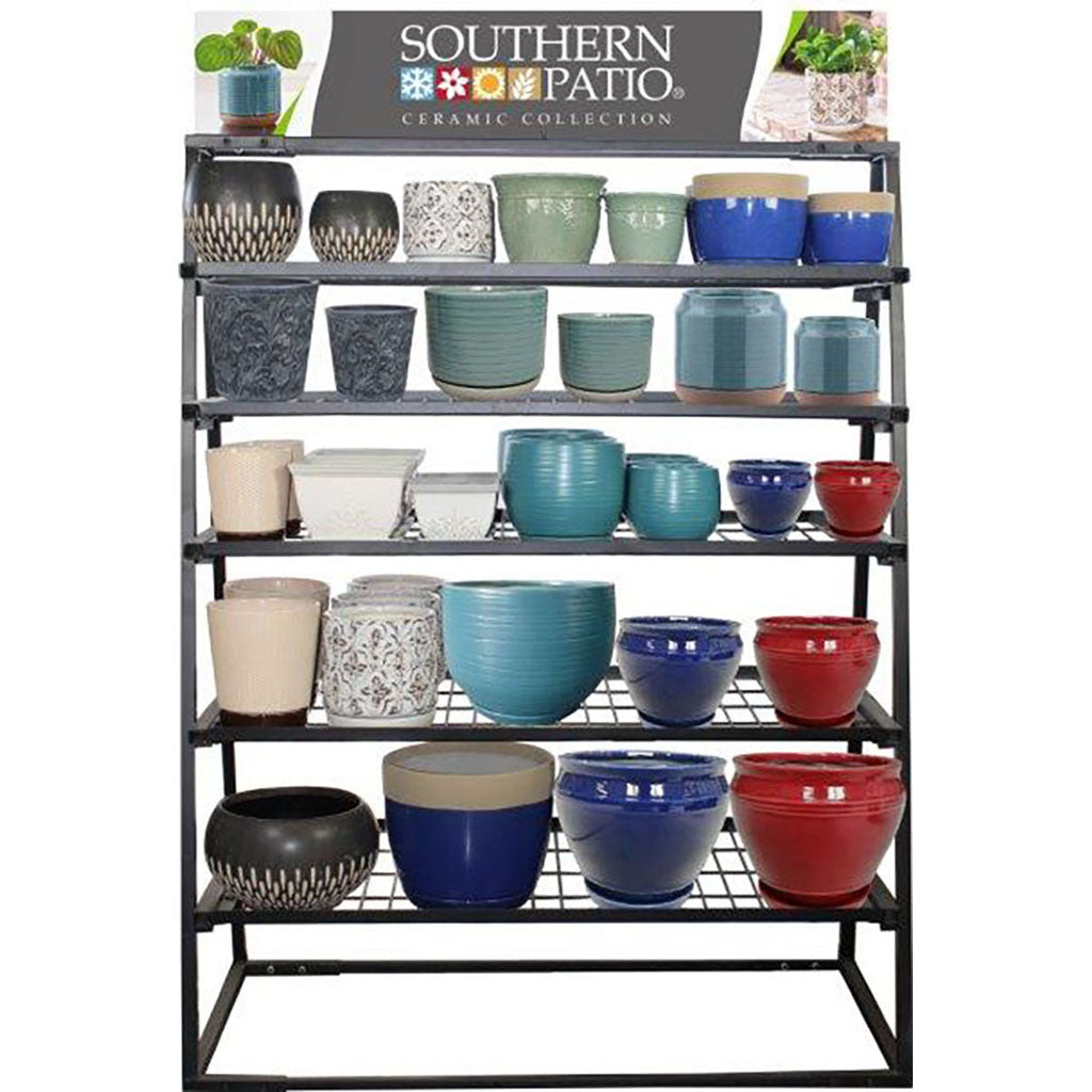 Southern Patio Indoor Ceramic Planter Ds W/Rack