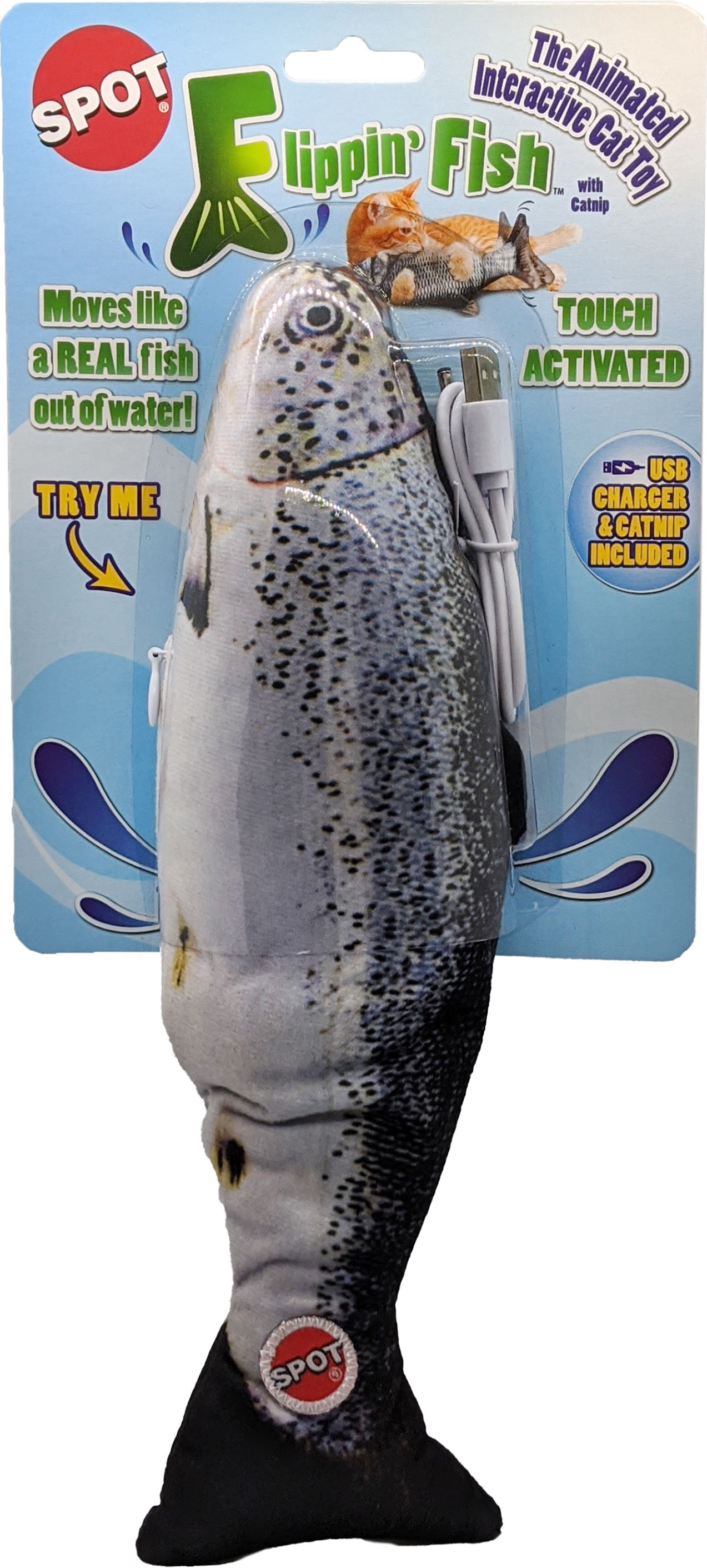 Spot Flippin' Fish W/Usb Charger & Catnip