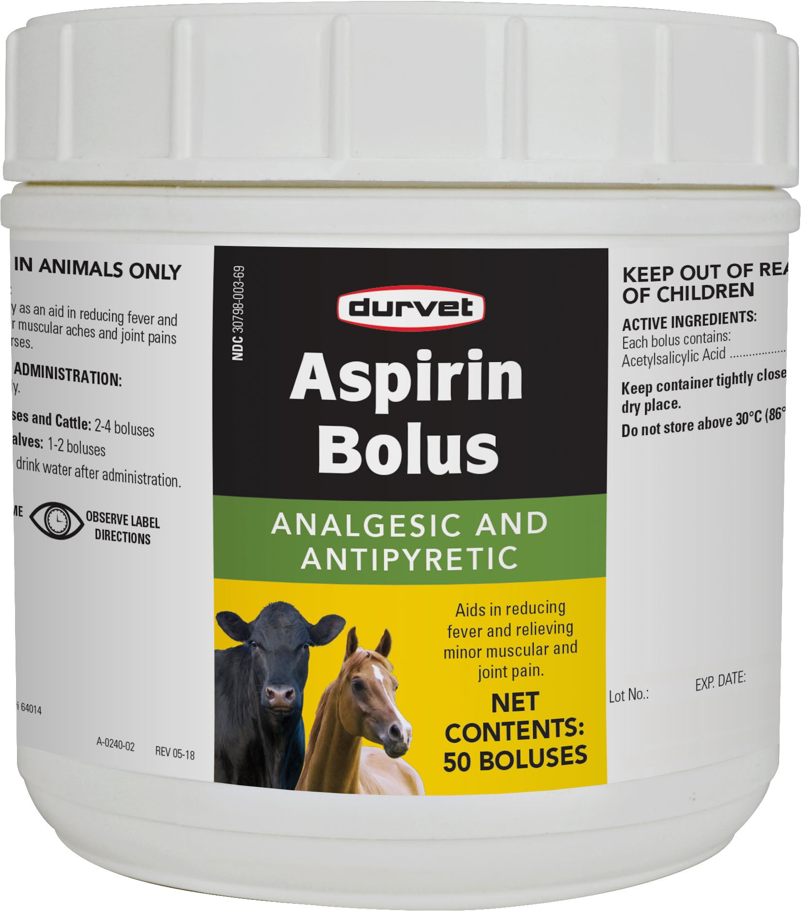 Durvet Aspirin Bolus 240 Grains