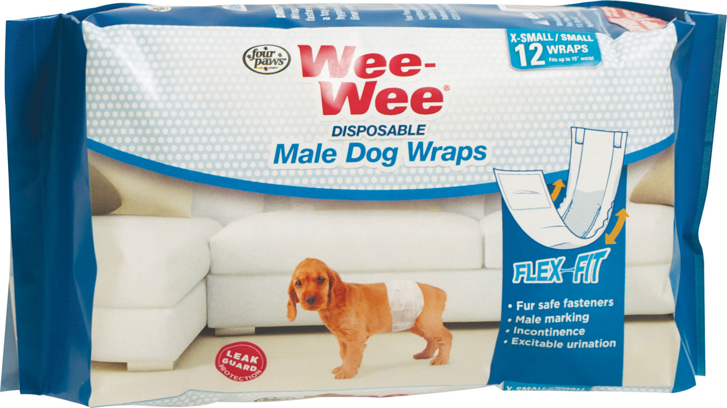 Wee-Wee Disposable Male Dog Wraps