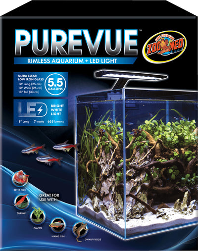 Purevue Rimless Aquarium + Led Light