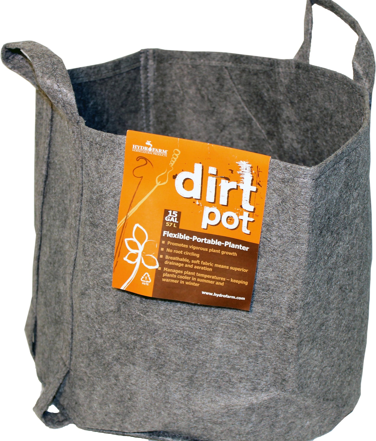 Hydrofarm Dirt Pot Flexible Planter W/Handles