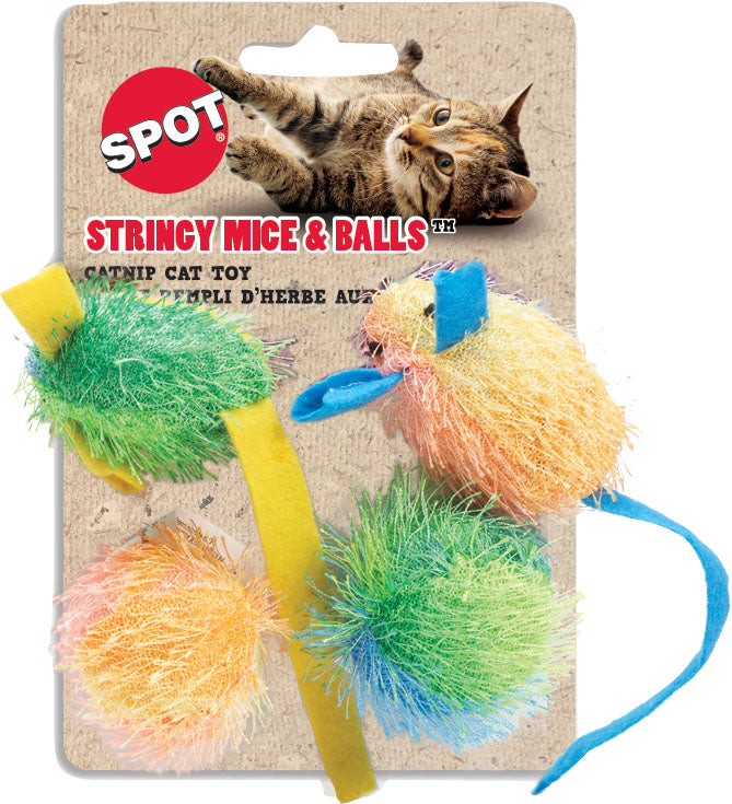 Spot Stringy Mice & Ball W/Catnip