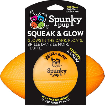 Spunkypup Squeak & Glow Ball Toy Football