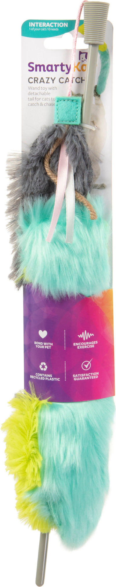 Smartykat Crazy Catch Breakaway Plush Wand Cat Toy