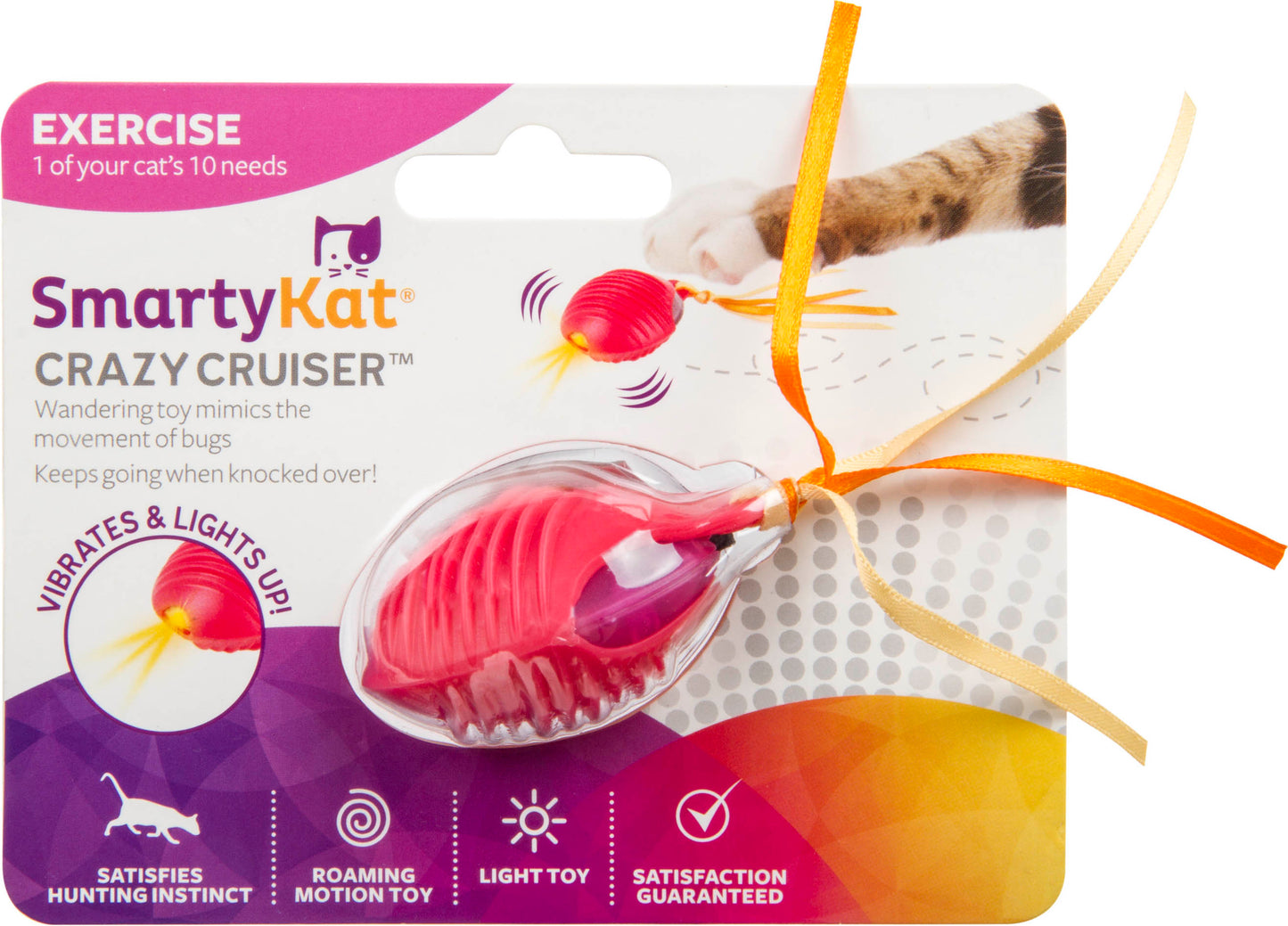 Smartykat Crazy Cruiser Rumble Bug Motion Cat Toy
