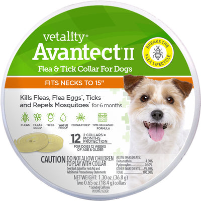 Vetality Avantect Ii Flea & Tick Collar For Dogs