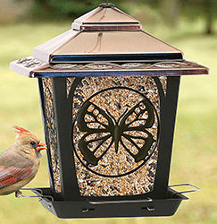 Hopper Style Wild Bird Feeder W/Butterfly Design
