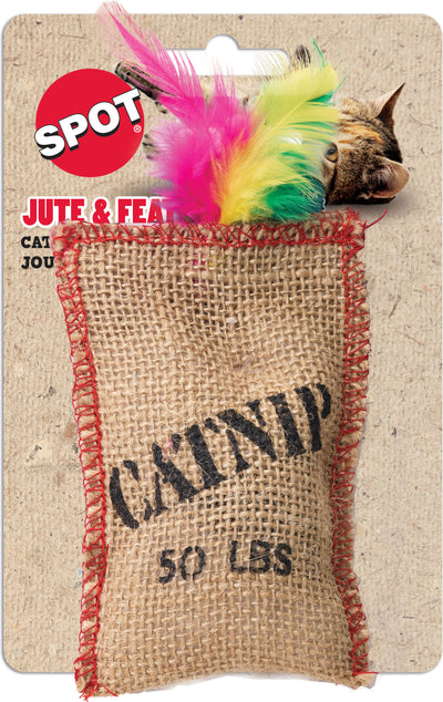 Spot Jute & Feather Sack W/Catnip