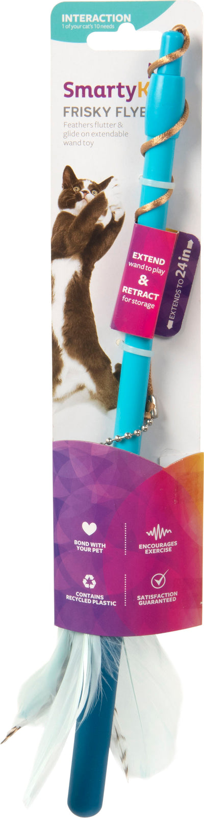 Smartykat Frisky Flyer Feather Wand Cat Toy