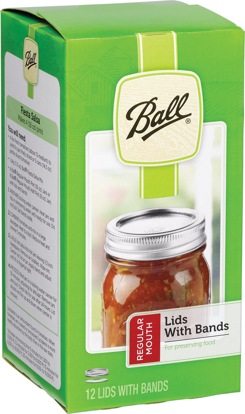 Ball Regular Mouth Lids W/Bands