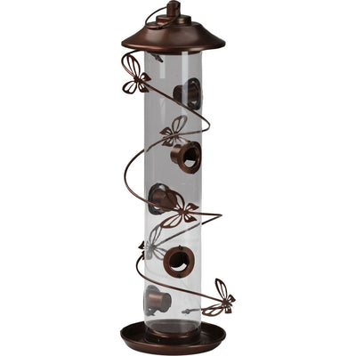 Butterfly Swirl Mixed Tube Bird Feeder