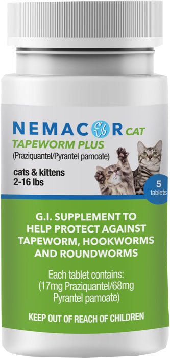 Nemacor Tapeworm Plus Tablets For Cats