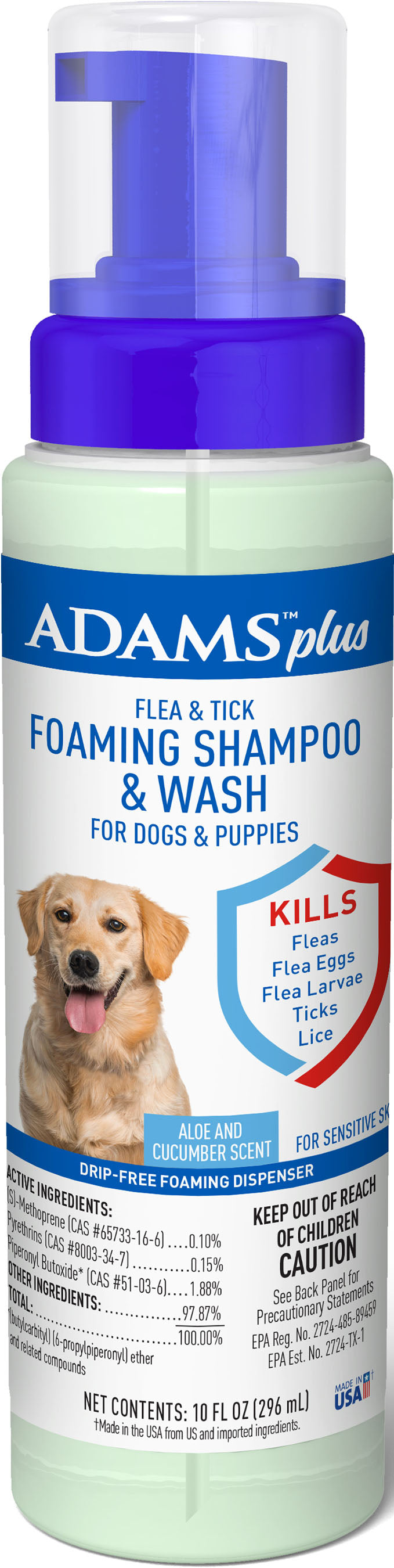 Adams Plus Flea & Tick Foaming Shampoo For Dogs