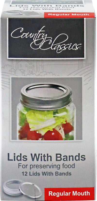 Country Classics Regular Mouth Lids W/Bands