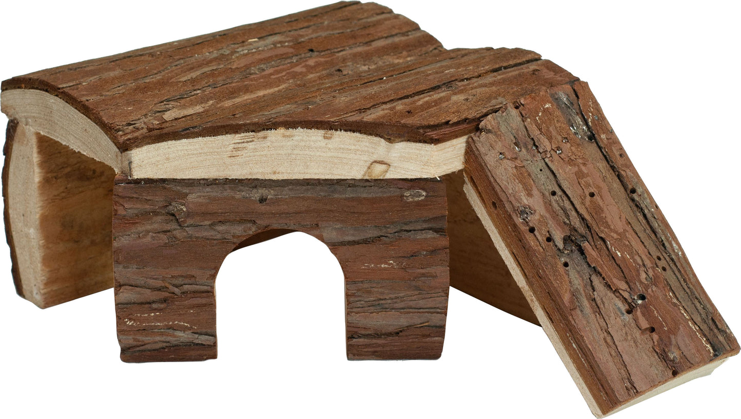Nibbles Small Animal Log Cabin Hut W/ Ramp