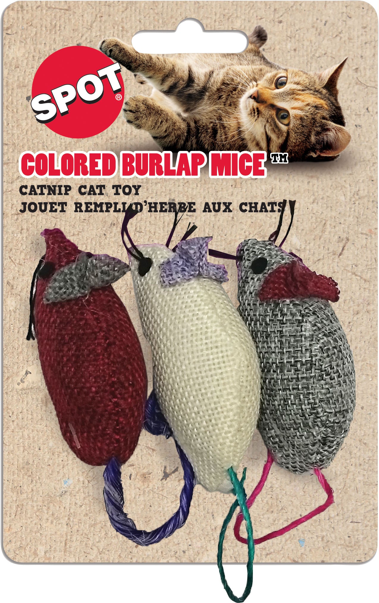 Spot Burlap Mice W/ Catnip