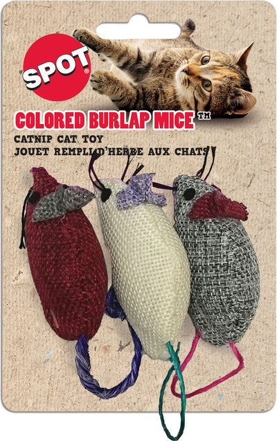 Spot Burlap Mice W/ Catnip