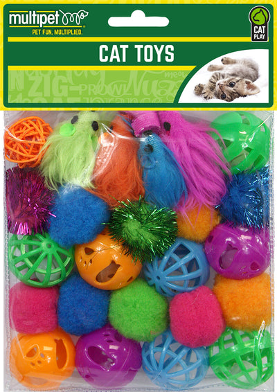 Multipet Ball & Mice Cat Toy Value Pack