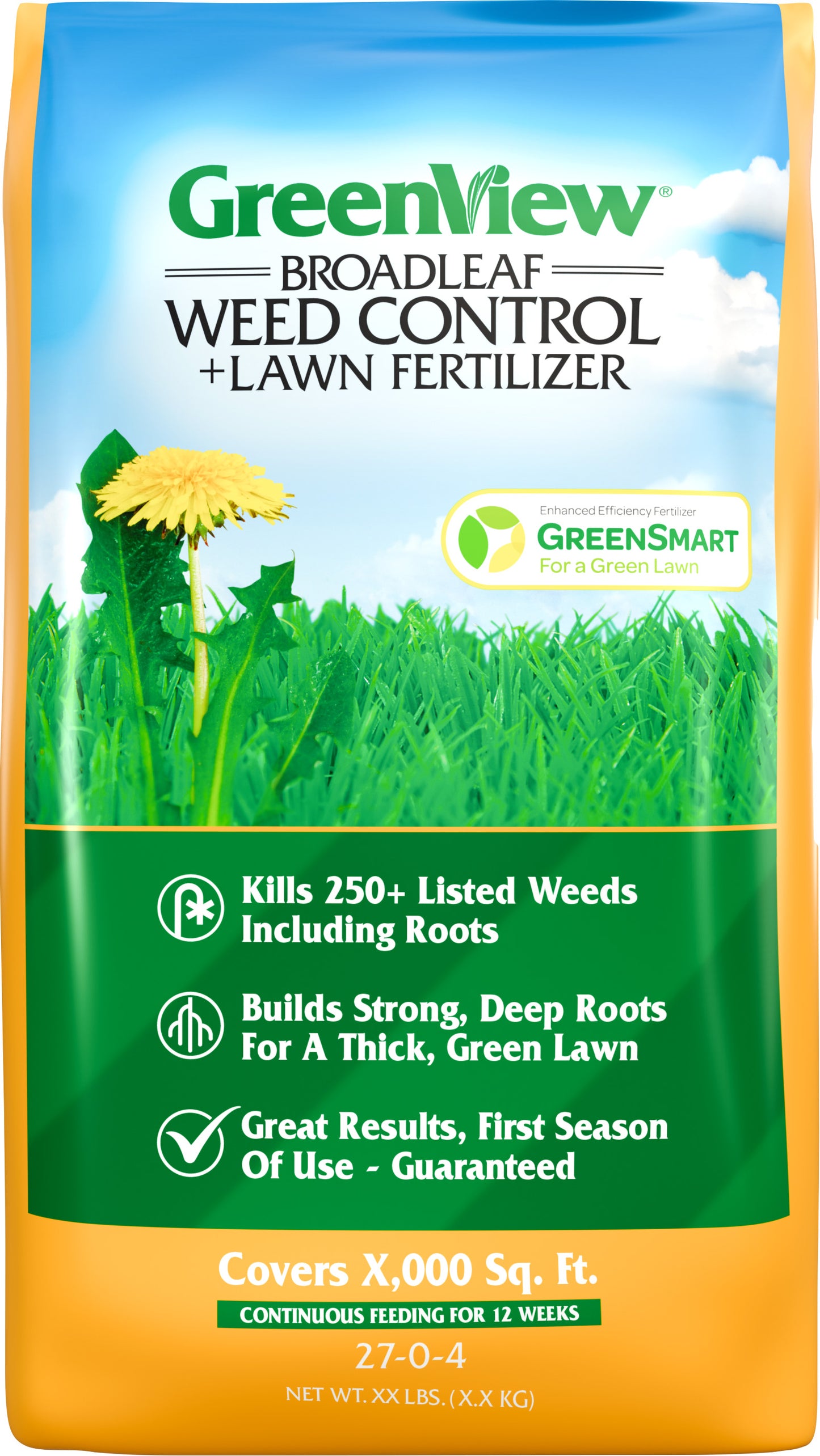 Greenview Broadleaf Weed Control +lawn Food 27-0-4
