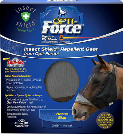 Opti-Force Equine Fly Mask W/Insect Shield