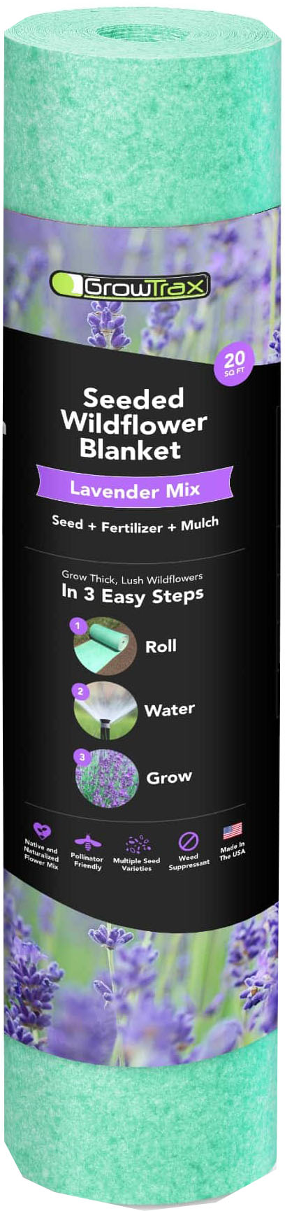 Growtrax Seeded Wildflower Blanket Lavender Mix