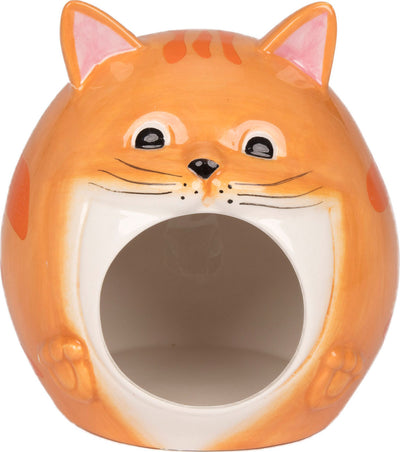 Tabby Cat Hamster Hideout Ceramic