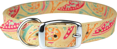 Leather Paisley Dog Collar